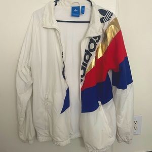 Adidas White Gold Red Blue Jacket (Large)